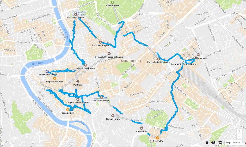 Rome route map