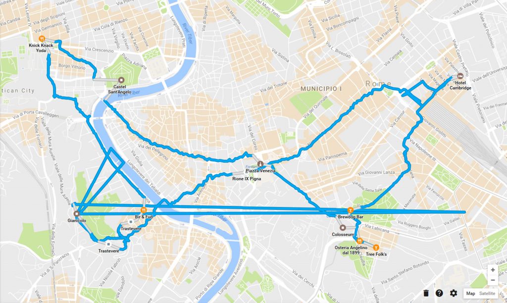 Rome route map